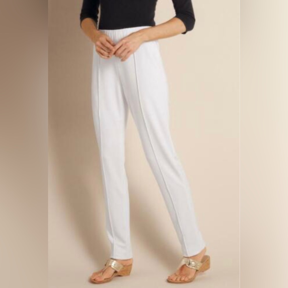Soft Surroundings White Stretch Skinny Pull On Pants Medium